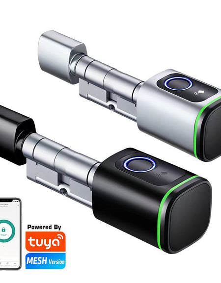 K1F-YRHAND Tuya App Cylinder Electronic Smart Door Lock Fingerprint FRID Card Mechanical Key Unlock