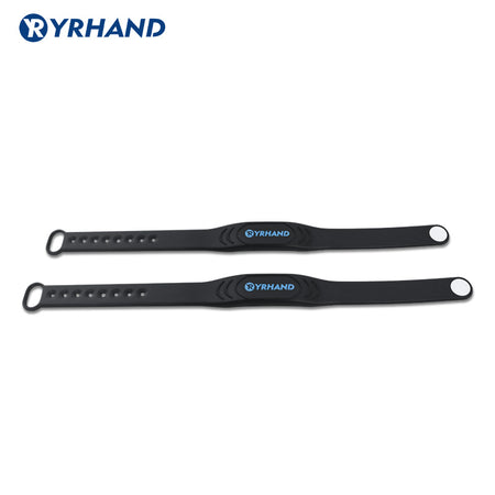 YRHAND 2pcs 13.56Mhz RFID IC Card Black Smart Wristbands Bracelets for rfid door locks