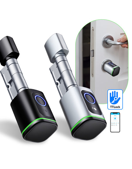 K1F-YRHAND New Adjustable Replacement Fingerprint Electronic Door lock FRID Card Keyless Smart Cylinder Lock TTlock App Remote Control