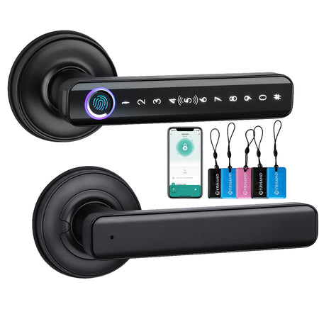 Smart Lock,YRHAND Fingerprint Door Lock,5 Unlocking Methods,Tuya App,Black