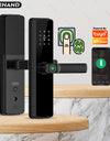B2-YRHAND Tuya WIFI Smart Fingerprint Door Lock with 4585 Mortise, with 5-in-1 Unlock Methods,Security Intelligent Lock Biometric Electronic Gate Lock for Hotel/Office/Apartment