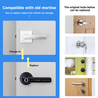Smart Lock,YRHAND Fingerprint Door Lock,5 Unlocking Methods,Tuya App,Black