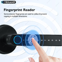 YRHAND X10 Tuya Bluetooth Smart Door Lock APP Remote Unlock 5 In 1 Fingerprint Password IC Card Unlock Digital Lock for Wooden Door