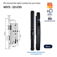 YRHAND A216 3D Face recognition lock Tuya wifi fechadura eletronico digital Waterpoof Visual intercom keyless unlock Sliding Smart Door Lock