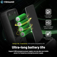K9A-TUYA App Electronic Smart Door Lock with Handle, Smart Home Kits,Intelligent Keyless Entry Door Lock with Biometric Fingerprint/RFID Card/Password/Key Unlock