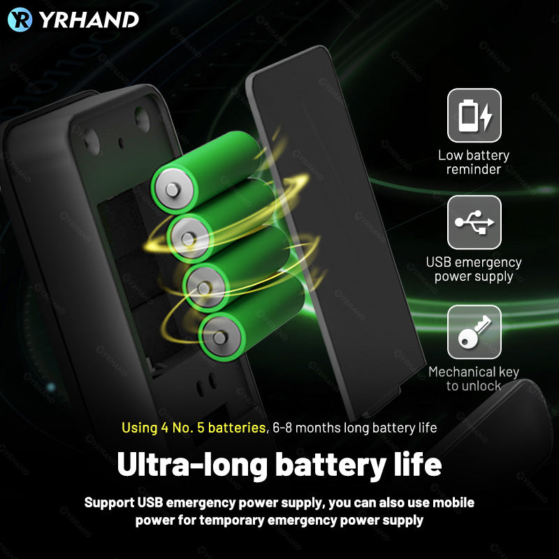 K9A-TUYA App Electronic Smart Door Lock with Handle, Smart Home Kits,Intelligent Keyless Entry Door Lock with Biometric Fingerprint/RFID Card/Password/Key Unlock