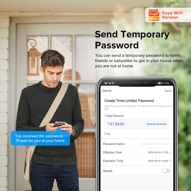 Tuya Camera 3D Face Recognition Smart Door Lock H20