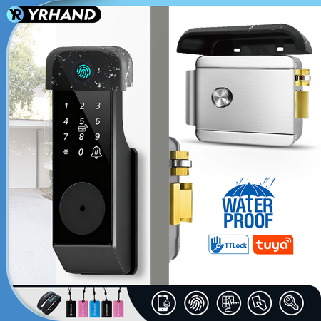 YRHAND GT01-2 Fingerprint Lock Waterproof Tuya Wifi Remote Control Bluetooth TTLock App Mechanical Electronic Smart Door Lock For home