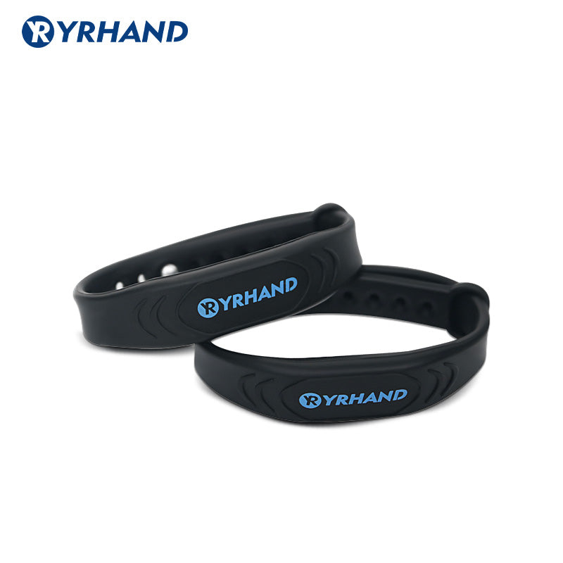 YRHAND 2pcs 13.56Mhz RFID IC Card Black Smart Wristbands Bracelets for rfid door locks