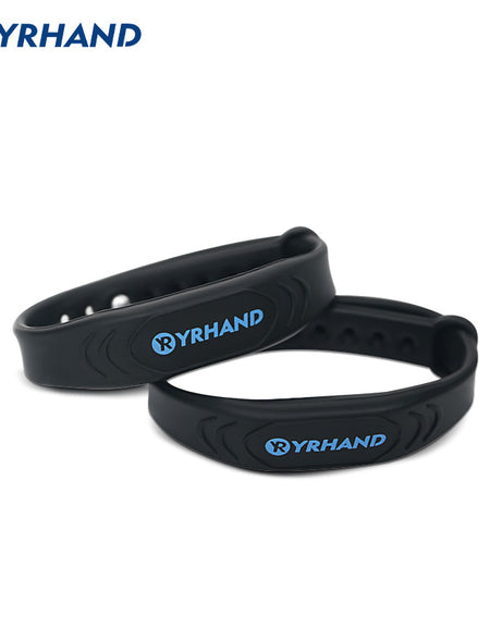 YRHAND 2pcs 13.56Mhz RFID IC Card Black Smart Wristbands Bracelets for rfid door locks