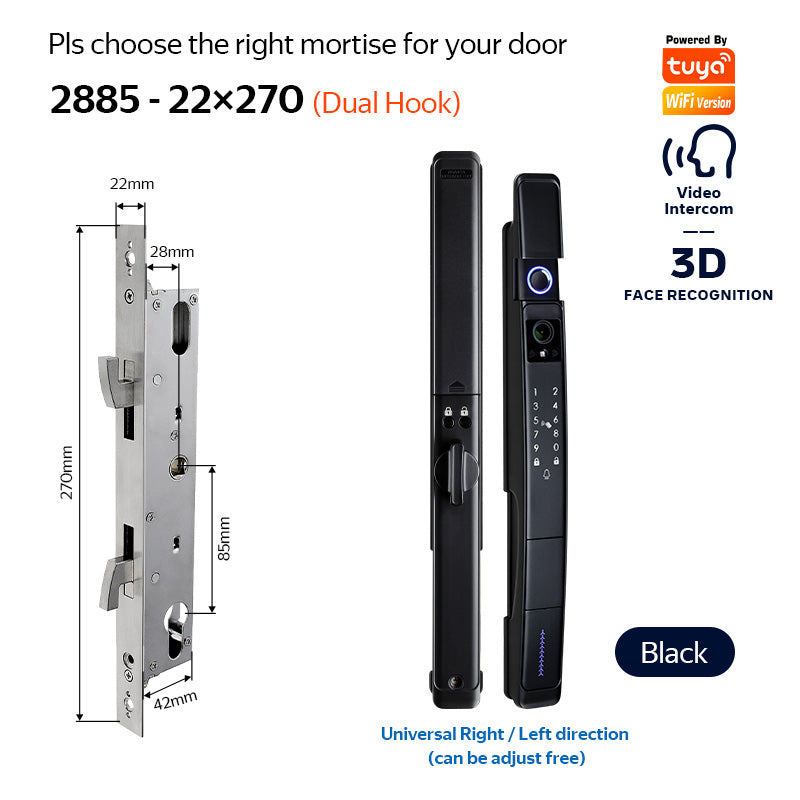 YRHAND A216 3D Face recognition lock Tuya wifi fechadura eletronico digital Waterpoof Visual intercom keyless unlock Sliding Smart Door Lock