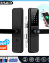 YRHAND H01 Tuya wifi App Unlock fechadura Biometric eletronica digital Waterpoof Fingerprint IC card Smart Door Lock for Home