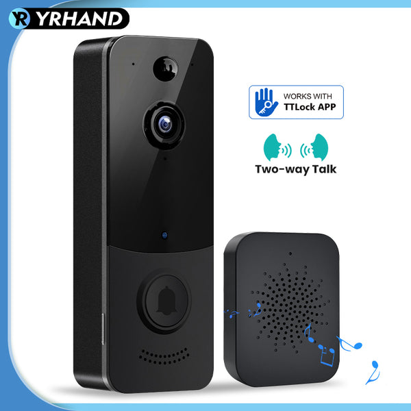 YRHAND DB2 TTLock Video Intercom Doorbell Camera 2MP 1080P HD PIR Motion Detection Two-Way Audio Night Vision Wireless Door Bell with Chime
