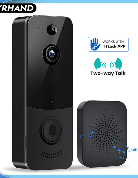 YRHAND DB2 TTLock Video Intercom Doorbell Camera 2MP 1080P HD PIR Motion Detection Two-Way Audio Night Vision Wireless Door Bell with Chime