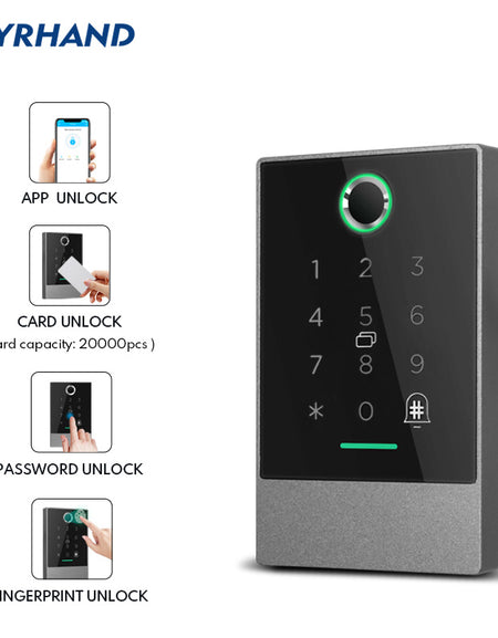 YRHAND AC02 TTLOCK P66 WiFi App Access Control Reader, electronic furniture digital Keypad door lock card reader bluetooth smart lock
