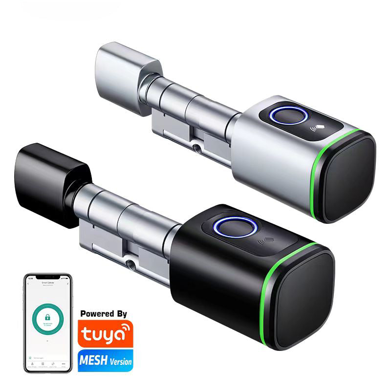 K1F-YRHAND Tuya App Cylinder Electronic Smart Door Lock Fingerprint FRID Card Mechanical Key Unlock