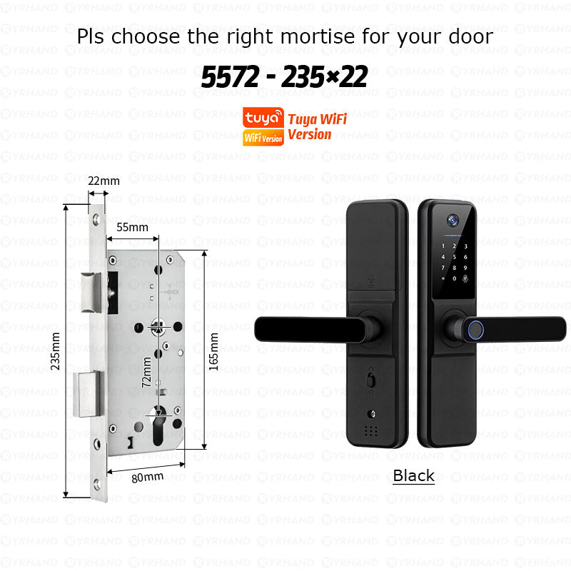 YRHAND H01PRO fechadura eletronica Tuya Wifi Digital Electronic Smart Door Lock With Biometric Camera Fingerprint IP66 Smart Lock