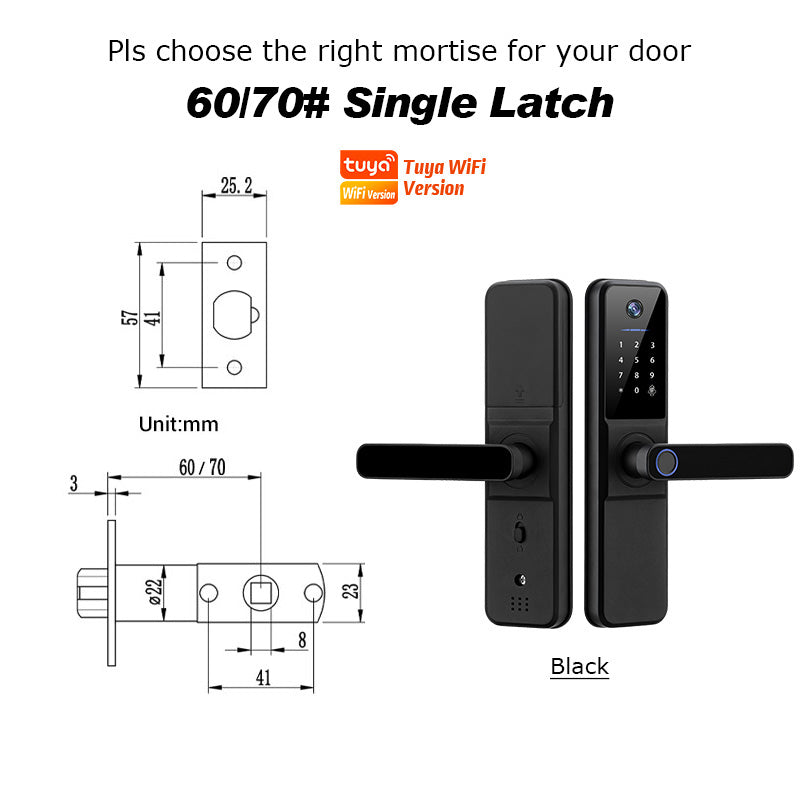 YRHAND H01PRO fechadura eletronica Tuya Wifi Digital Electronic Smart Door Lock With Biometric Camera Fingerprint IP66 Smart Lock