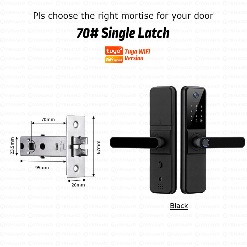 YRHAND H01PRO fechadura eletronica Tuya Wifi Digital Electronic Smart Door Lock With Biometric Camera Fingerprint IP66 Smart Lock