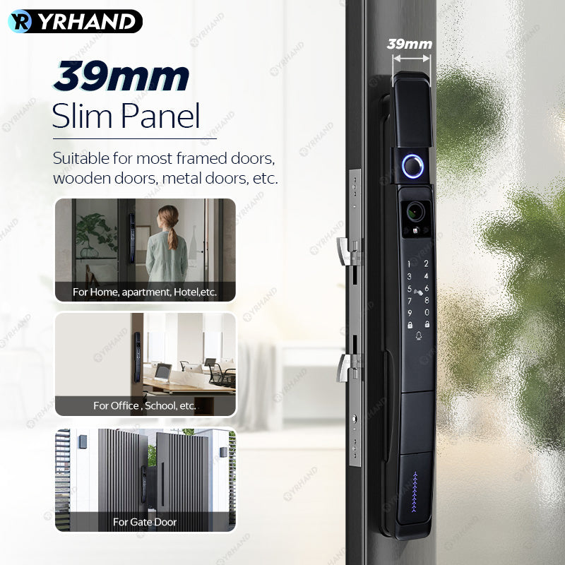 YRHAND A216 3D Face recognition lock Tuya wifi fechadura eletronico digital Waterpoof Visual intercom keyless unlock Sliding Smart Door Lock