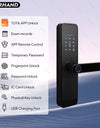 H03-Fingerprint Smart Door Lock with 4585 mortise,Anti-theft Biometric Password Door Lock,Tuya App Control,Backup Key, IC Card Unlock