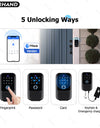 K5-New Wall Mounted Key Lock Box,TTlock App Control,Electronic Fingerprint Lock Box with Access Card,Manual Keys,Share eKey and Passcode Unlock,IPX5,Bluetooth Wireless Lock Box for for Indoor Outdoor Home Office