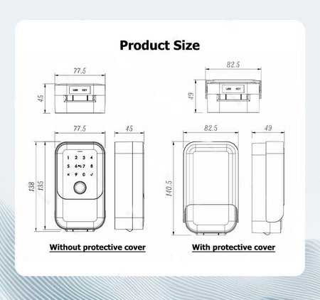 K5-YRHAND Smart Lock Box,Wireless Smart Key Lockbox with TUYA APP Control,Fingerprint, Manual Keys, Access Card,Passcodes Unlock, IPX5 ,Bluetooth Key Box for Home & Office & Garage
