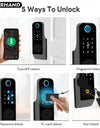 YRHAND GT01-2 Fingerprint Lock Waterproof Tuya Wifi Remote Control Bluetooth TTLock App Mechanical Electronic Smart Door Lock For home