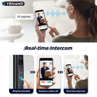 YRHAND A216 3D Face recognition lock Tuya wifi fechadura eletronico digital Waterpoof Visual intercom keyless unlock Sliding Smart Door Lock