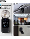 K5-New Wall Mounted Key Lock Box,TTlock App Control,Electronic Fingerprint Lock Box with Access Card,Manual Keys,Share eKey and Passcode Unlock,IPX5,Bluetooth Wireless Lock Box for for Indoor Outdoor Home Office