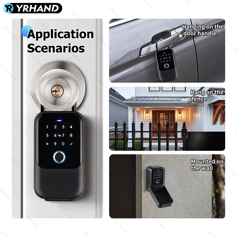 YRHAND K5 TTlock Smartkey Lock Box Wireless Electronic Key Safe with Digital Code App Controlled Bluetooth Smartlock for Home Key Padlock