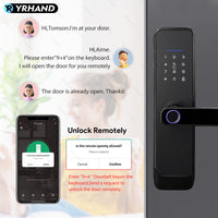 H03-Fingerprint Smart Door Lock with 4585 mortise,Anti-theft Biometric Password Door Lock,Tuya App Control,Backup Key, IC Card Unlock