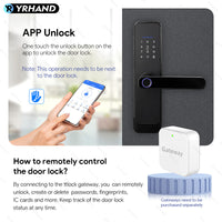 H03-Electronic Smart Door Lock, Intelligent Fingerprint Lock with standard Mortise 4585, Keyless Entry Door Lock with Handle, Code Door lock with Keypad, TTlock App Control
