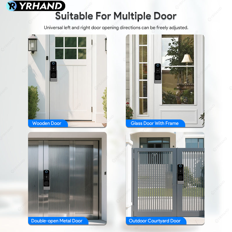YRHAND GT01-2 Fingerprint Lock Waterproof Tuya Wifi Remote Control Bluetooth TTLock App Mechanical Electronic Smart Door Lock For home