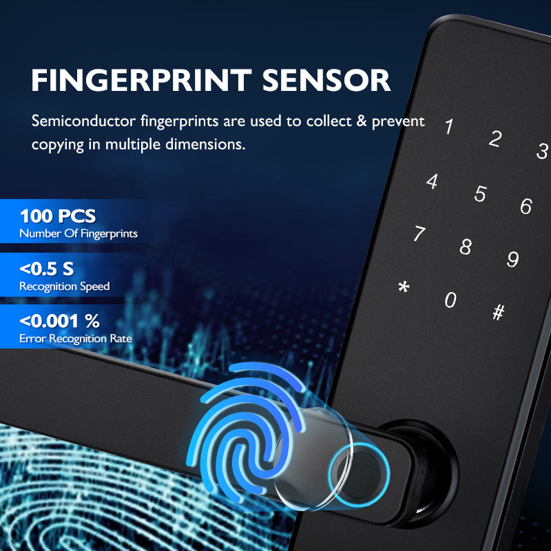 K11-Biometric Fingerprint Door Lock with 4585 Mortise,TTLock App Remote Control,IC Card/Password Code/Key Unock,Keyless Entry Electronic Smart Door Lock for Home Apartment