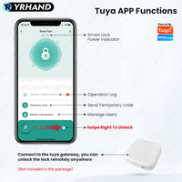 YRHAND 008 Tuya APP Smart Biometric Electronic Glass Door Fingerprint Lock Bluetooth Lock 13.56Mhz RFID Control Keyless Unlock For office