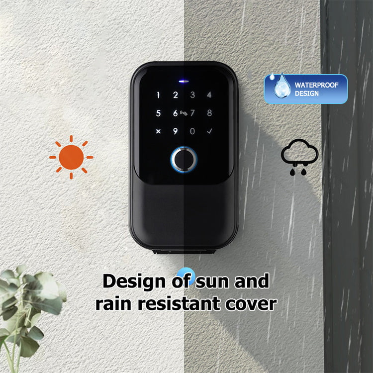 K5-YRHAND Smart Lock Box,Wireless Smart Key Lockbox with TUYA APP Control,Fingerprint, Manual Keys, Access Card,Passcodes Unlock, IPX5 ,Bluetooth Key Box for Home & Office & Garage