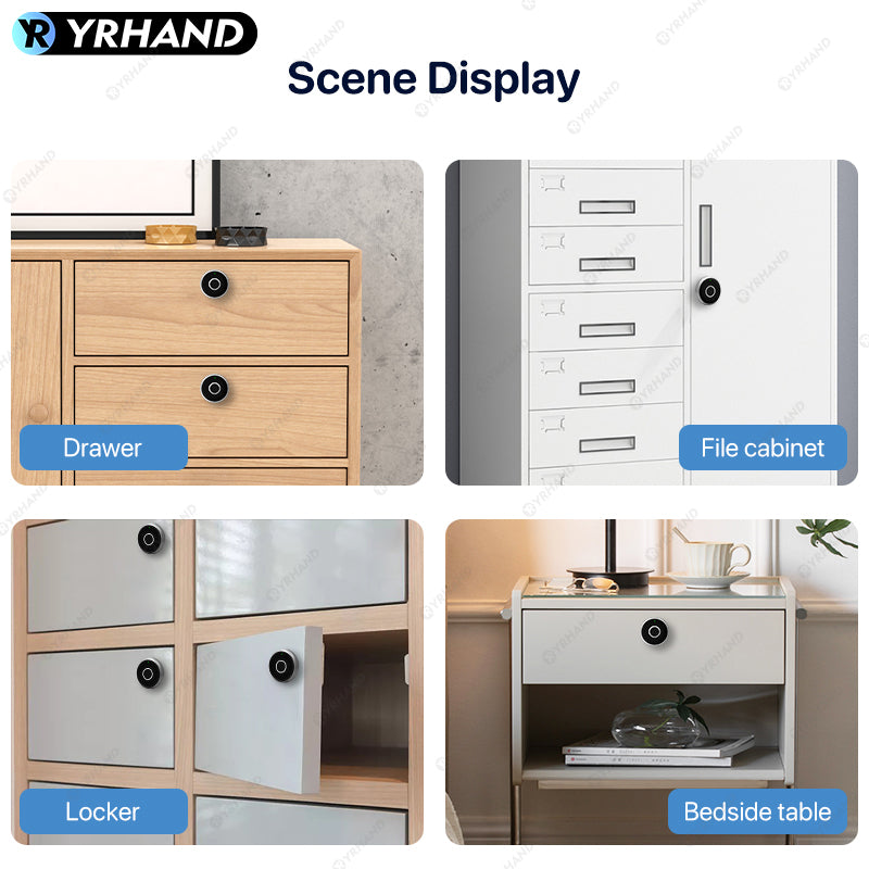 YRHAND 1667-5Z Fingerprint Drawer Lock Fingerprint Cabinet Lock for Valuable Private Storage Home or Office Drawers cabinets wardrobes