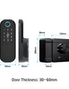 R5-Keyless Smart Door Lock TTLock App Electric Rim Lock Biometrics Fingerprint Door Lock with IC Card / Password Key Unlock