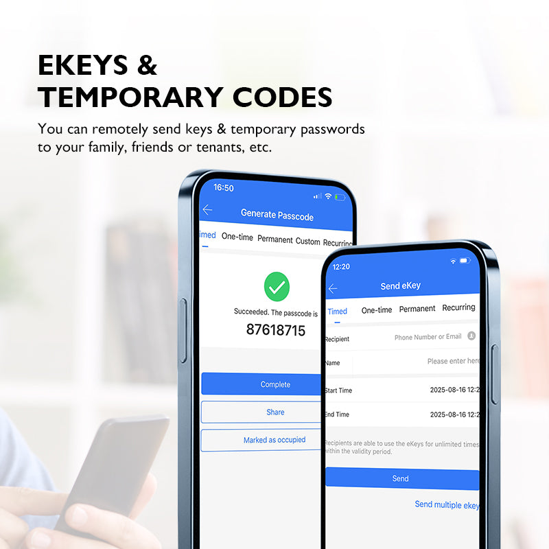 K11-Biometric Fingerprint Door Lock with 4585 Mortise,TTLock App Remote Control,IC Card/Password Code/Key Unock,Keyless Entry Electronic Smart Door Lock for Home Apartment