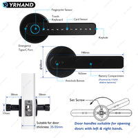 YRHAND X10 Tuya Bluetooth Smart Door Lock APP Remote Unlock 5 In 1 Fingerprint Password IC Card Unlock Digital Lock for Wooden Door