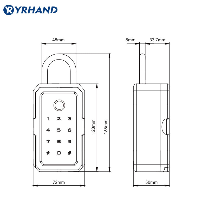 YRHAND K3 TTLOCK Wifi Security Boxes password Smart Fingerprint Digital Cerradura Inteligente Tuya Electronic Portable Lock Boxes