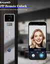 YRHAND F7 Tuya Smart Door Lock ｜3D Face Recognition + 2K Camera + Fingerprint｜Works with Google/Alexa/Security Camera