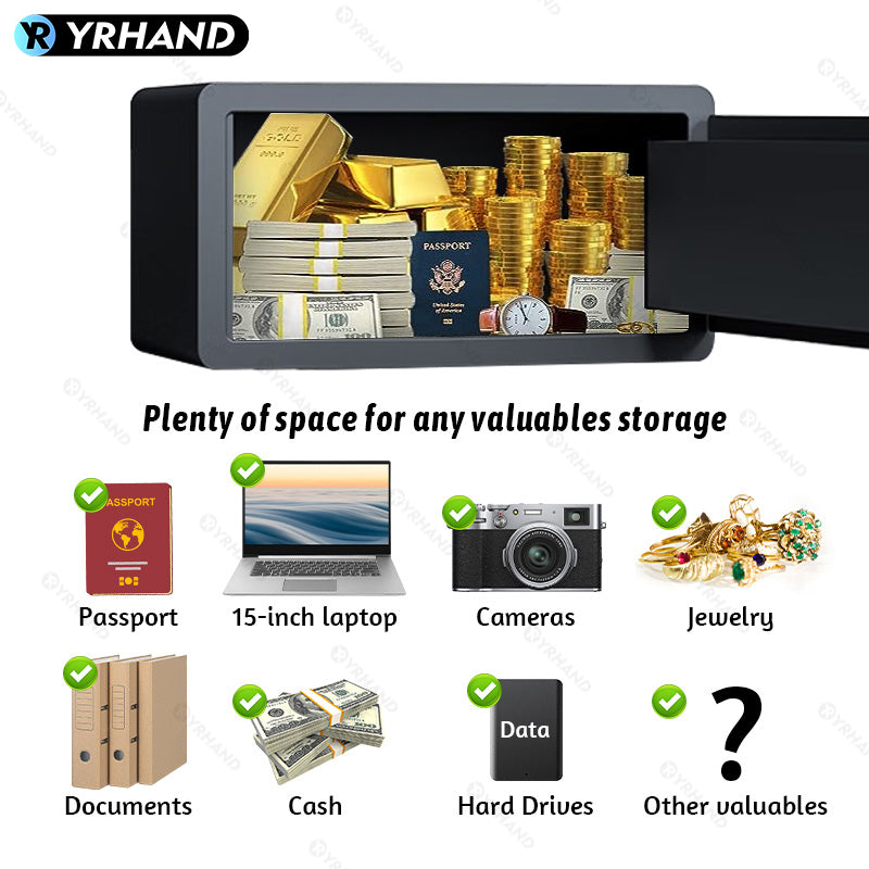 YRHAND 2042F-8A Cashbox Ttlock app Hotel Room Safe Box electronic digital lock Good quality hotel safe box work with GoogleHome and Aleax
