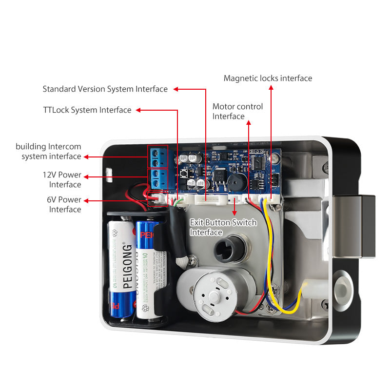 R5-Keyless Smart Door Lock TTLock App Electric Rim Lock Biometrics Fingerprint Door Lock with IC Card / Password Key Unlock