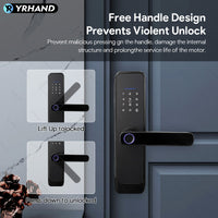 H03-Electronic Smart Door Lock, Intelligent Fingerprint Lock with standard Mortise 4585, Keyless Entry Door Lock with Handle, Code Door lock with Keypad, TTlock App Control