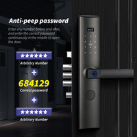 YRHAND Z11 Electronic Door Lock with Handle,Biometric Fingerprint Door Lock with Tuya APP/IC Card/Password/Key Unlock