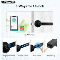 YRHAND X10 Tuya Bluetooth Smart Door Lock APP Remote Unlock 5 In 1 Fingerprint Password IC Card Unlock Digital Lock for Wooden Door