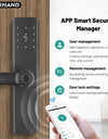 K9A-TUYA App Electronic Smart Door Lock with Handle, Smart Home Kits,Intelligent Keyless Entry Door Lock with Biometric Fingerprint/RFID Card/Password/Key Unlock