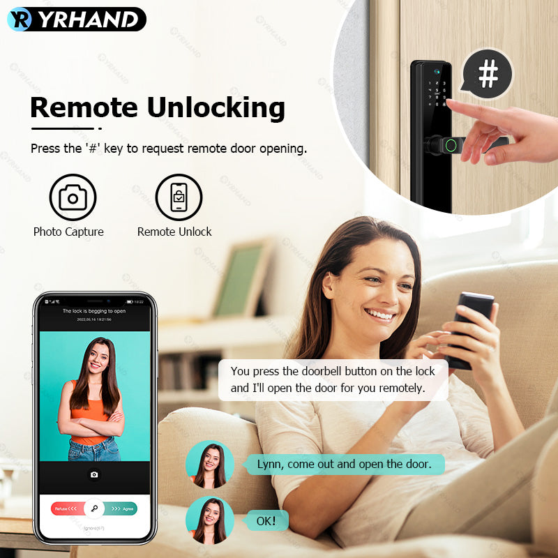 B2pro-Tuya App Biometric Smart Door Lock With Camera,with 4585 mortise,Electric Fingerprint Door Lock Security Intelligent Lock for Hotel Apartment